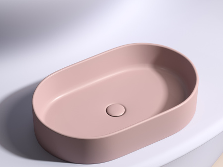 Умывальник чаша накладная овальная Ceramicanova Element 608*385*122мм, Розовый матовый, CN6048MP