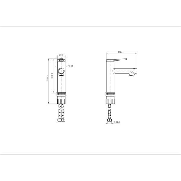 Смеситель для раковины с функцией полоскания WONZON & WOGHAND, Хром (WW-H1017-CR)