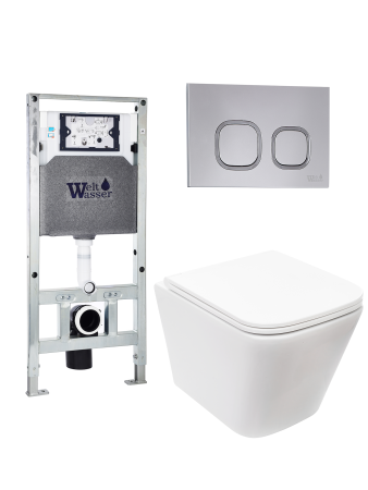 Комплект инсталляции с унитазом Weltwasser AMBERG 506 ST + GELBACH 043 MT-WT + AMBERG RD-CR