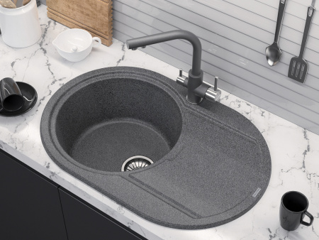 Смеситель для кухни Paulmark ESSEN Es213011-402, серый металлик