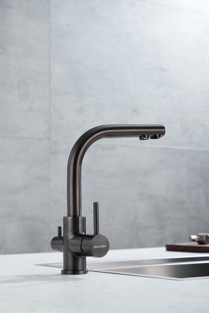 Смеситель для кухни Paulmark ESSEN Es213011-GM, вороненая сталь