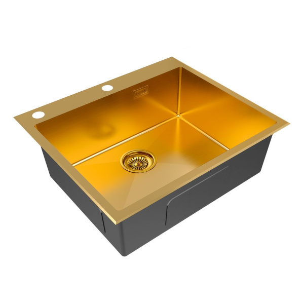 Мойка Paulmark KRONER-EDGE 59 PM775951-BG 510х590х200 мм, нержавеющая сталь, брашированное золото