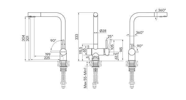 Смеситель для кухни Paulmark SKALEN Sk213020-431, белый матовый