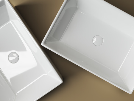 Умывальник чаша накладная прямоугольная Ceramicanova Element 590*390*160мм, Белый, CN5013