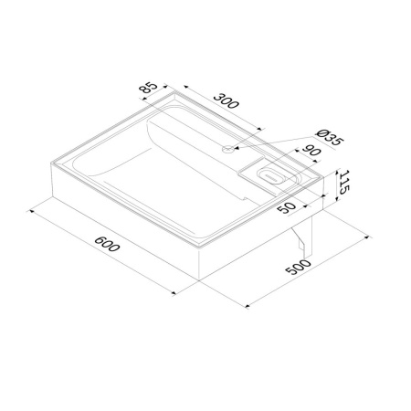 M85WCC0601WG050 X-Joy, Раковина над стиральной машиной AM.PM, керамическая, 60x50 см, белый глянец