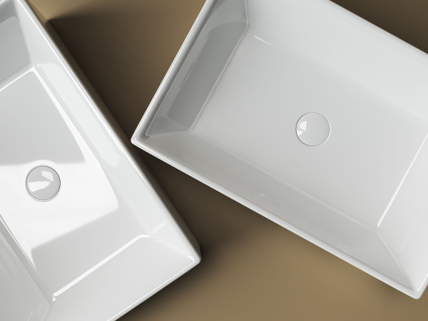 Умывальник чаша накладная прямоугольная Ceramicanova Element 590*390*160мм, Белый, CN5013