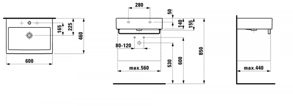 Умывальник Laufen Living City 8174330001041 60x46x14