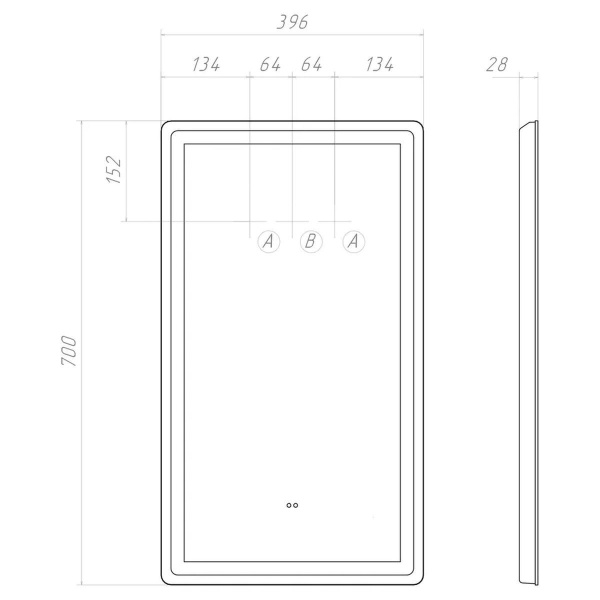 Зеркало VIGO Geometry Classic 400