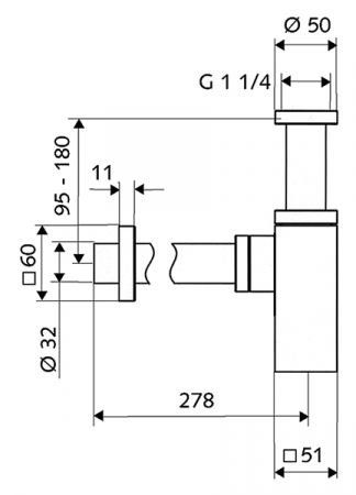 Дизайнерский сифон Schell Quad 015050699