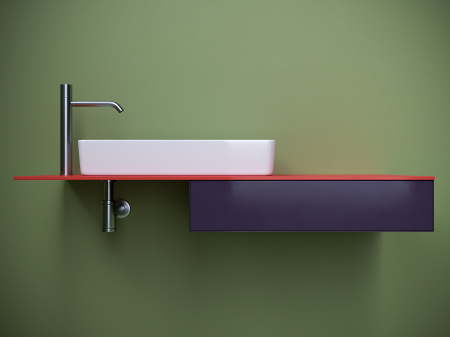 Раковина накладная со смещенным сливом Ceramicanova Element 620*340*110, Белый, CN5048