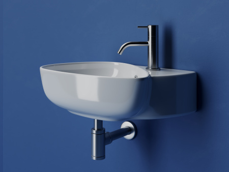 Раковина подвесная с отверстием под смеситель Ceramicanova Element 495*350*155, Белый, CN5049