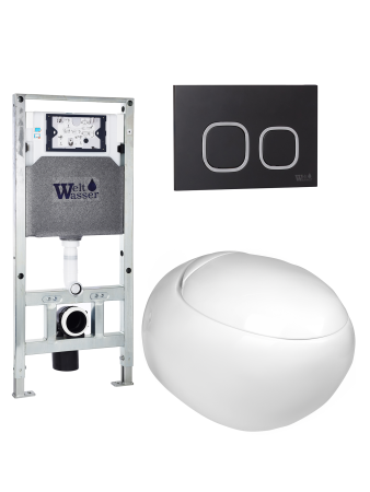 Комплект инсталляции с унитазом Weltwasser AMBERG 506 ST + JECKENBACH 004 GL-WT + AMBERG RD-BL