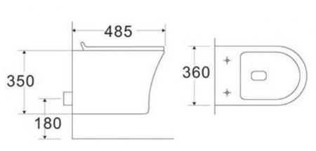 Унитаз подвесной CeramaLux 2617E