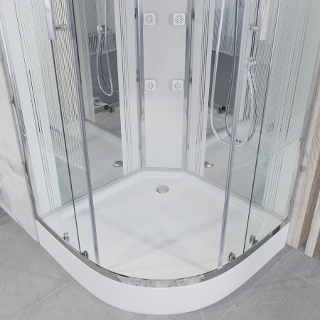 Душевая кабина Niagara Ultra NG-701-01 (90х90х220) низкий поддон(16см),стекло прозрачное с рисунком,4 места