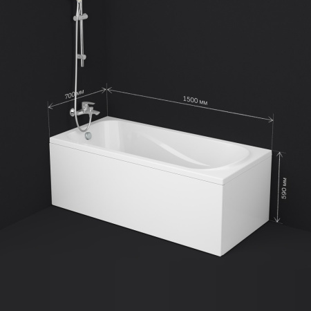 W76A-150-070W-A Sense New, Ванна акриловая AM.PM, 150х70, см