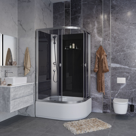 Душевая кабина Niagara Eco E110/80/40L/TN/BK (110х80х195) высокий поддон(40см),стекло черное,4 места