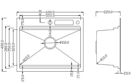 Мойка кухонная Roxen Stage 560250-60 60x48 сатин