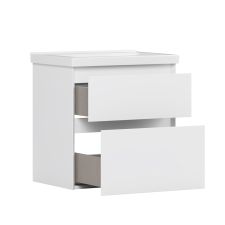 Тумба под умывальник Belux Киото подвесная 60, белый глянцевый