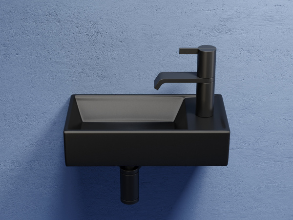 Умывальник подвесной прямоугольный Ceramicanova Element 407*217*100, Черный матовый, CN6051LMB