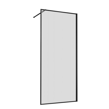 Душевая перегородка Vincea Walk-In VSW-1HP900FLB, 900*2000, черный матовый, стекло рифленое