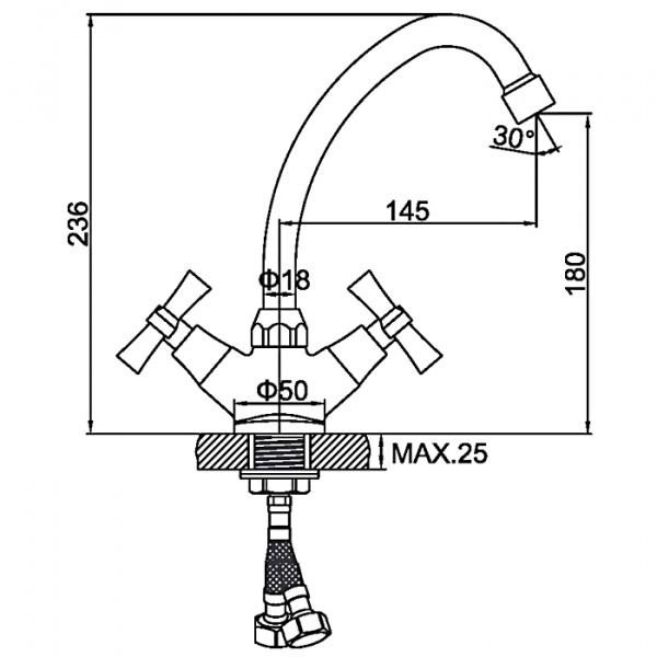 Смеситель для мойки Ledeme H22 L4822