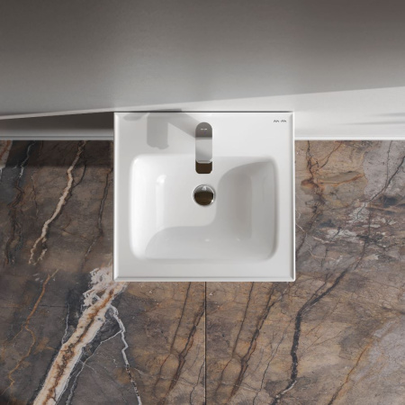 M85AWCC0502WG64 X-Joy, Раковина мебельная AM.PM, керамическая, 50 см, встроенная, цвет: белый, глянец