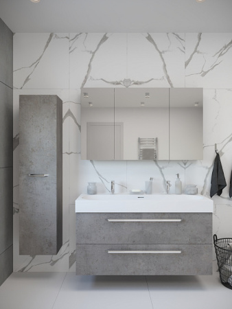 Тумба под умывальник Belux Стокгольм НП 100-02 Бетон Чикаго светло-серый (31)