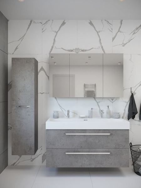 Тумба под умывальник Belux Стокгольм НП 100-02 Бетон Чикаго светло-серый (31)