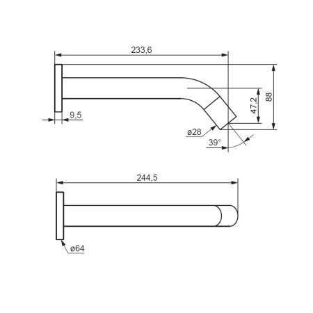360270000 Scandinavian Pure Смеситель для умывальника Damixa монтируемый в стену, хром