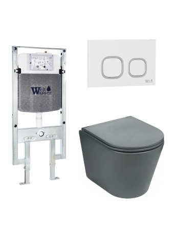 Комплект инсталляции с унитазом Weltwasser AMBERG 497 ST + SALZBACH 043 MT-GR + AMBERG RD-WT