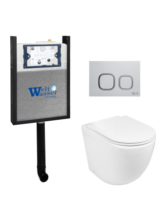 Комплект инсталляции с унитазом Weltwasser AMBERG 404 + MERZBACH 002 GL-WT + AMBERG RD-WT