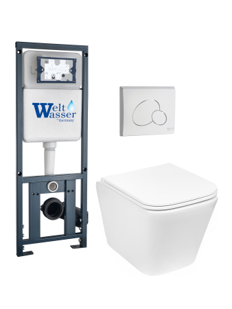Комплект инсталляции с унитазом Weltwasser MARBERG 410 + GELBACH 043 MT-WT + MAR 410 RD GL-WT