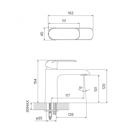 Смеситель для умывальника IDDIS Calipso CALSB00i01 белый/хром