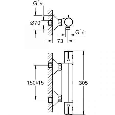 Термостат для душа Grohe Grohtherm 800 34558000