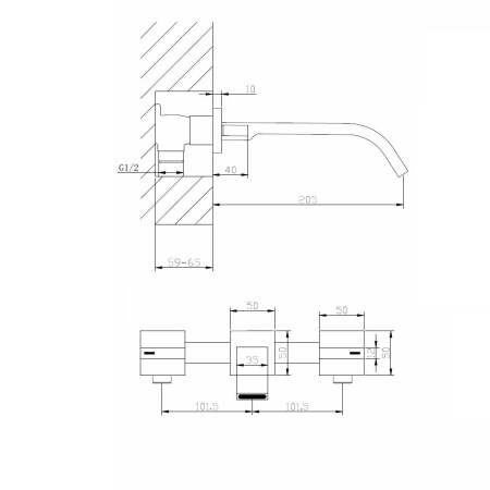 Смеситель ABBER Wasser Kreis AF8140 напольный для раковины, хром