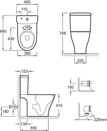 Бачок для унитаза Jacob Delafon Odeon Up E4742-00 белый