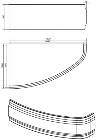 Фронтальная панель для ванны Cersanit Joanna 150 PA-JOANNA*150-L-W левая