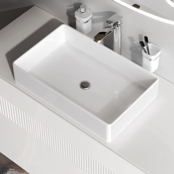 M8FWCC10600WG Func Раковина накладная AM.PM, прямоугольная, 60 см, цвет белый глянец