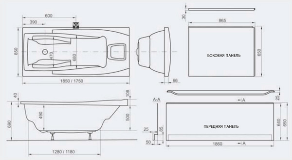 Ванна акриловая Ravak You 175x85