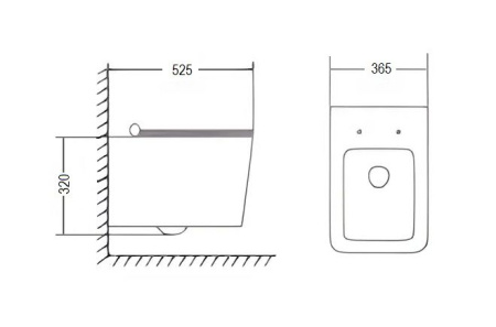 Унитаз VIOLA Aria Tornado подвесной безободковый белый со смывом торнадо Ceruttispa (525х365х320) CT10583
