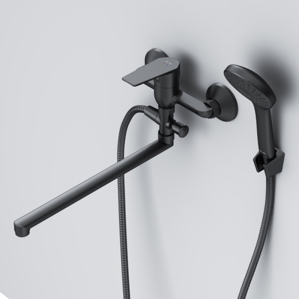 F90A90122 Gem, Смеситель для ванны и душа AM.PM, излив 325 мм, душевой набор, черный