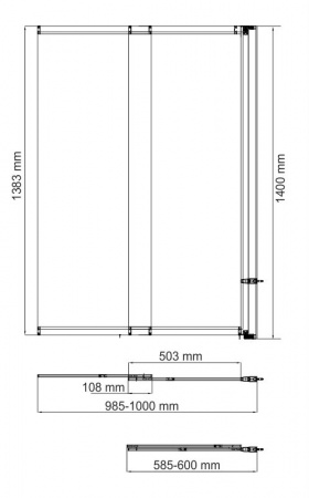 Стеклянная шторка на ванну WasserKRAFT Main 41S02-100 RM