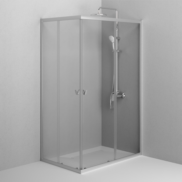 W87G-403-12080-MT Sunny Душевое ограждение AM.PM прямоугольное, раздвижн двери 120x80 серебро,стекло прозрачн