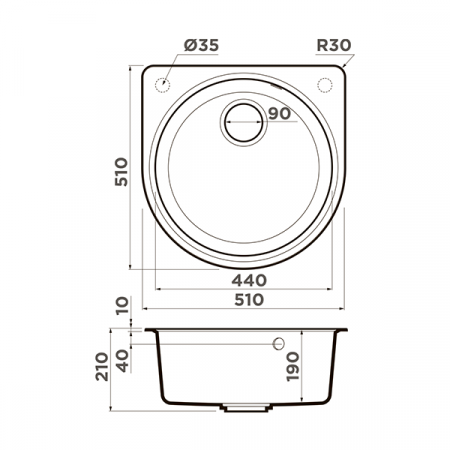 Кухонная мойка Omoikiri Akegata 51-BL Artgranit черный 4993758