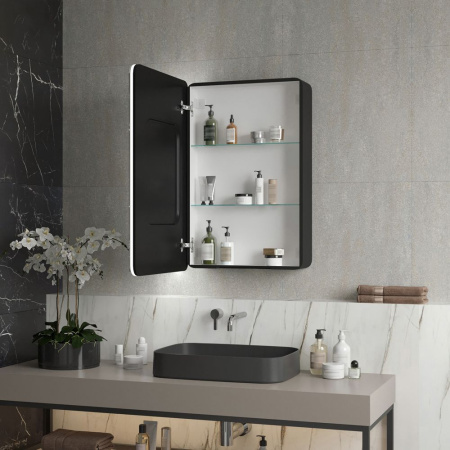 Зеркало-шкаф Reflexion Black LED 560х850 RF2001BL