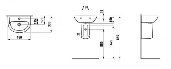 Умывальник Laufen Pro B 8159520001561 45x33x15