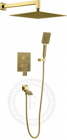 Душевая система скрытого монтажа FILARETE Waterfall FL1010 (Матовое золото)