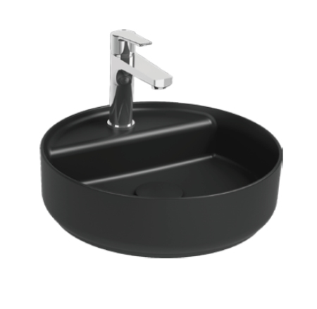Раковина накладная ISVEA Infinity 42 круглая ?42см, цвет черный матовый 10NF65042SV-2N