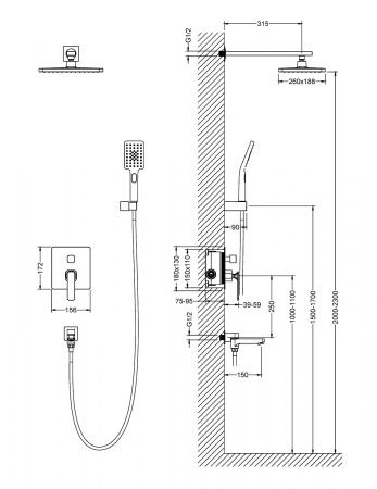 Душевая система встроенная Timo Torne SX-4399/03SM черный