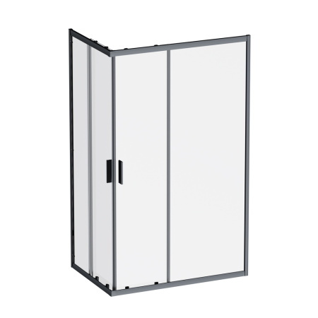 W90G-403-120280-BT Gem Душевое ограждение AM.PM прямоугольн.,раздвиж.двери 120x80 черный мат.,стекло прозрачное